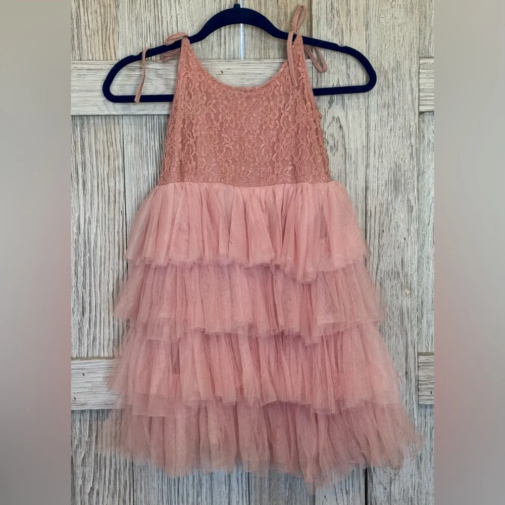 Unbranded Pink Tiered Tulle Dress for Little Girls Sz 7 (130)